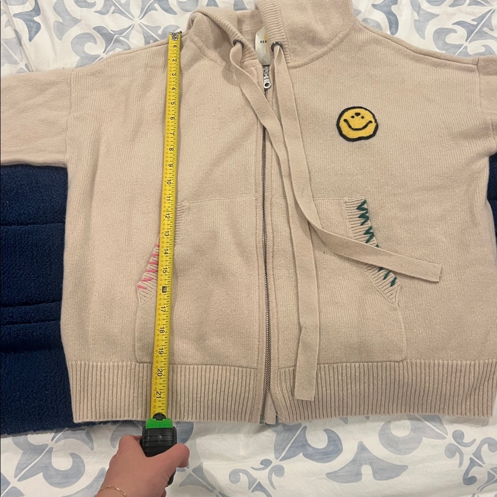 Kerri Rosenthal 100% cashmere smiley zip up Sz S - Picture 5 of 5